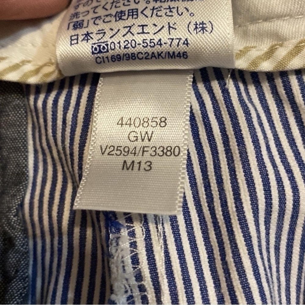 LANDS’ END Seersucker Cropped Pants in Navy/White in Size Fit 2 (16) -- SUMMER!! - Picture 10 of 11